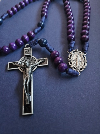 Drewniany duży Różaniec na szyję