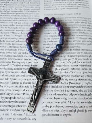 Dziesiątka Różańca paracord fioletowa