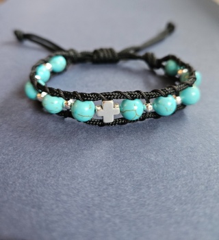 Bransoletka dziesiątek Różańca howlit turkusowy