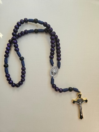 Różaniec  Cudowny medalik fioletowy
