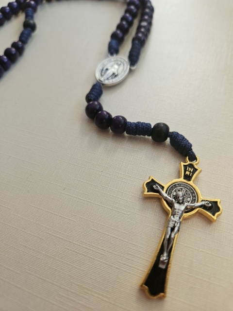 Różaniec  Cudowny medalik fioletowy