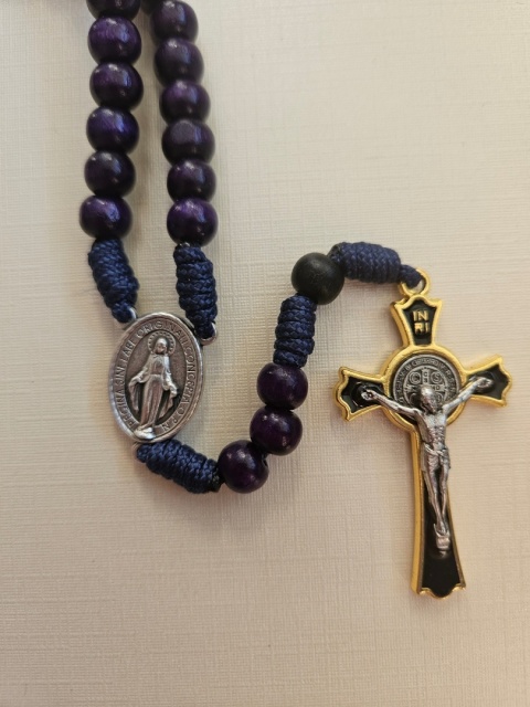 Różaniec  Cudowny medalik fioletowy