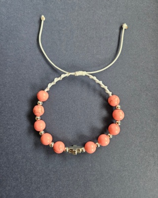 Bransoletka dziesiątka Różańca howlit różowa