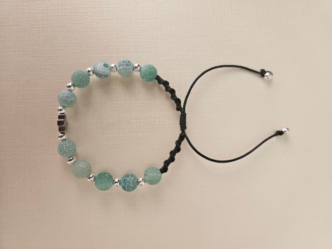 Bransoletka dziesiątka różańca agat zielony