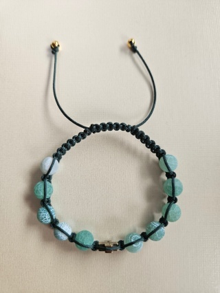 Bransoletka dziesiatka Różańca agat zielona