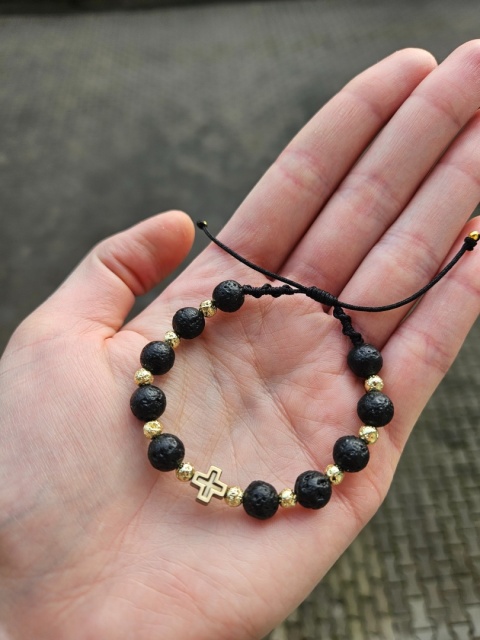 Bransoletka dziesiatka Różańca lawa wulkaniczna