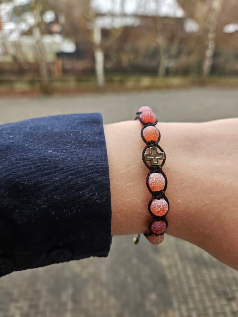 Bransoletka dziesiątka Różańca agat karneolowy