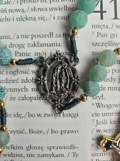Różaniec z agatu zielonego