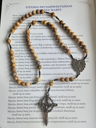 Różaniec Matka Boża Bolesna jaspis