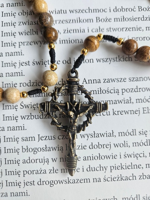Różaniec Matka Boża Bolesna jaspis