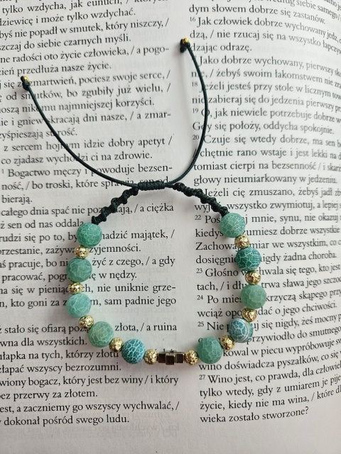 Bransoletka agat trawiony zielony