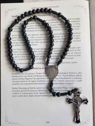 Różaniec Niewolnik Maryjii czarny drewniany