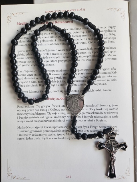 Różaniec Niewolnik Maryjii czarny drewniany