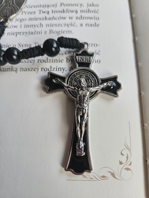 Różaniec Niewolnik Maryjii czarny drewniany